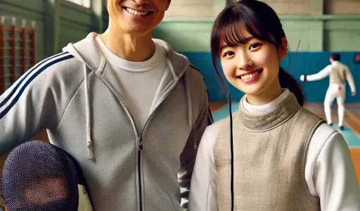 上野優佳の父親の正昭さんは元国体選手で現在はフェンシング部の顧問
