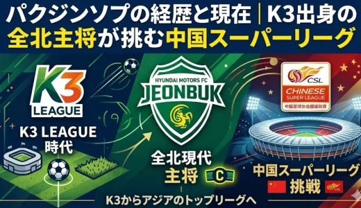 パクジンソプの経歴と現在｜K3出身の全北主将が挑む中国スーパーリーグ