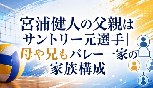 宮浦健人の父親はサントリー元選手｜母や兄もバレー一家の家族構成