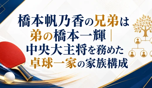 橋本帆乃香の兄弟は弟の橋本一輝｜中央大主将を務めた卓球一家の家族構成