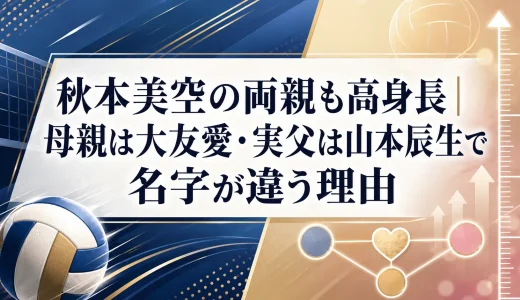秋本美空の両親も高身長｜母親は大友愛・実父は山本辰生で名字が違う理由