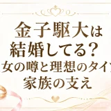 金子駆大は結婚してる？彼女の噂と理想のタイプ・家族の支え